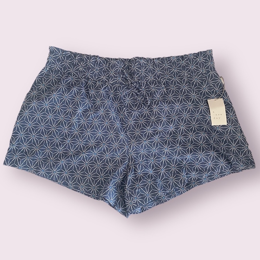 Women's High-Rise Linen Pull-On Shorts - A New Day™ Blue Size 1X